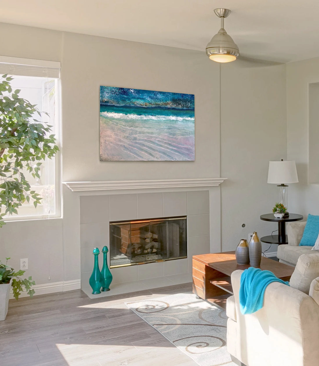 Horseshoe Bay, Bermuda – Metal Print in a styled interior; scale and framing are illustrative