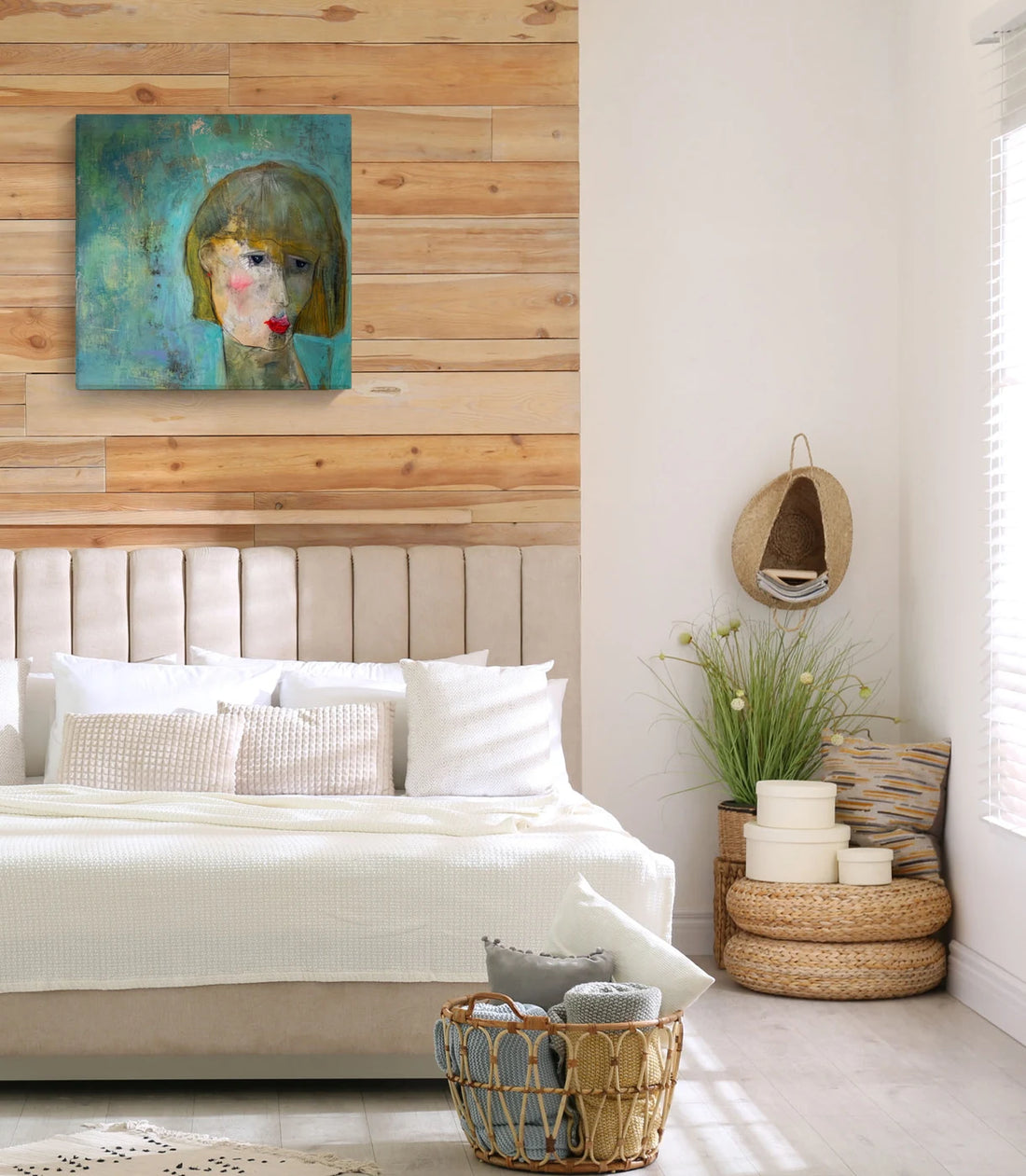 Self Portrait – Metal Print in a styled interior; scale and framing are illustrative